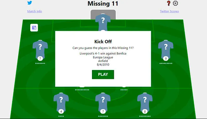 Missing 11 - Football Wordle!! Game - Play Missing 11 On Word Games